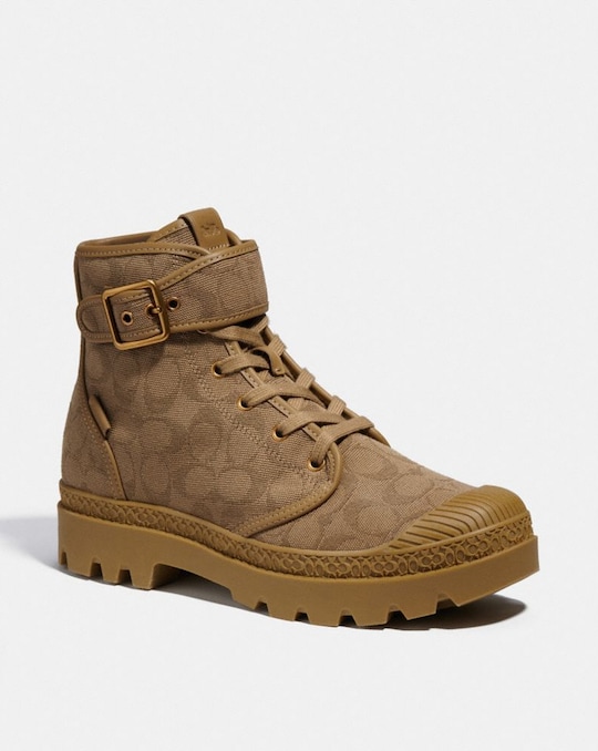 TROOPER MID TOP BOOT IN SIGNATURE JACQUARD CANVAS