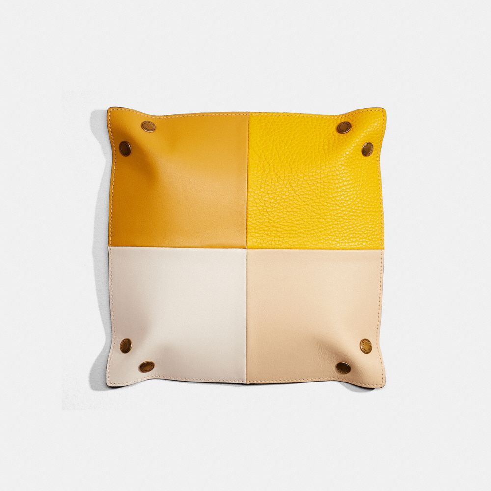 COACH®,Remade Colorblock Valet Tray,Leather,Decorative Tray,Color Block,Multi Color,Back View