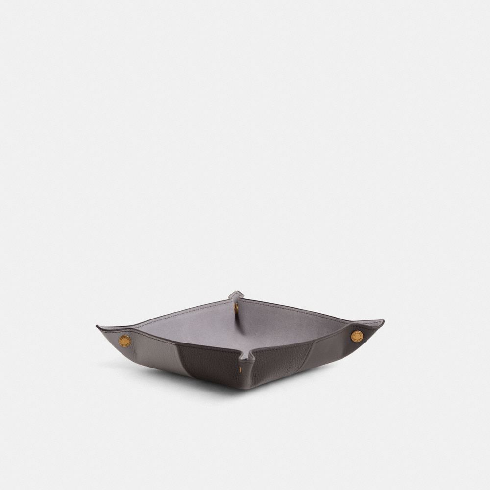 COACH®,Remade Colorblock Valet Tray,Leather,Decorative Tray,Color Block,Multi Color,Front View