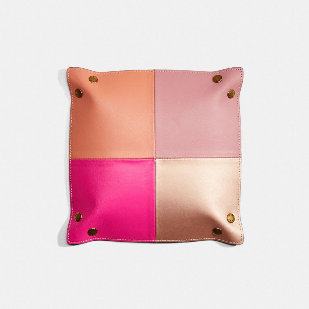 COACH®,Remade Colorblock Valet Tray,Leather,Decorative Tray,Color Block,Multi Color,Back View