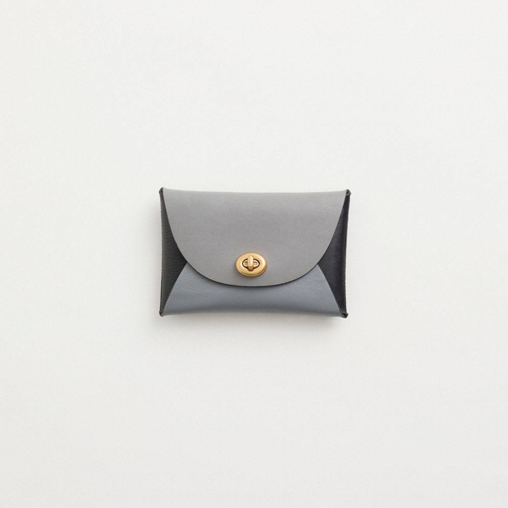 COACH®,Remade Colorblock Medium Pouch,Coin,Embossed,Color Block,Logo,Casual,Gray,Front View