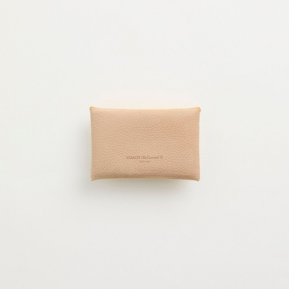 COACH®,Remade Colorblock Medium Pouch,Coin,Embossed,Color Block,Logo,Casual,Yellow,Back View
