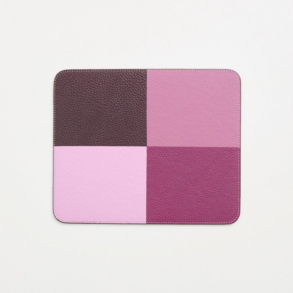 COACH®,Remade Colorblock Mouse Pad,Leather,Mouse Pad,Color Block,Multi Color,Front View