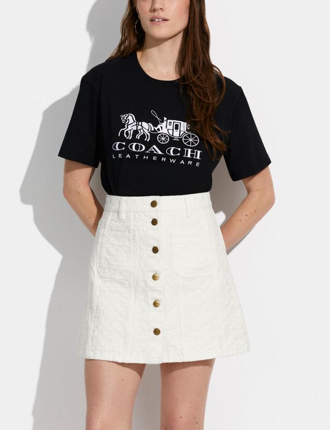 Coach Signature Denim Skirt Bleach White  Alternative Ansicht 1