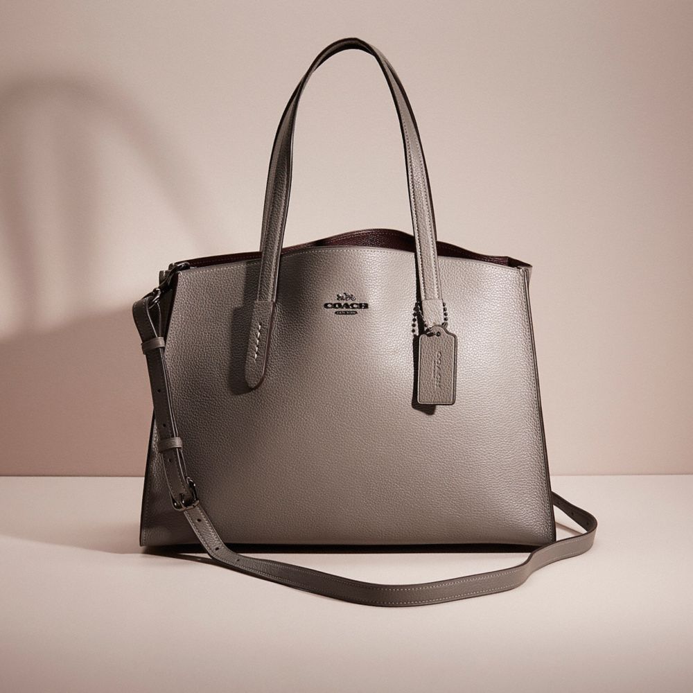 COACH®,RESTORED CHARLIE CARRYALL,Polished Pebble Leather,Large,,Front View