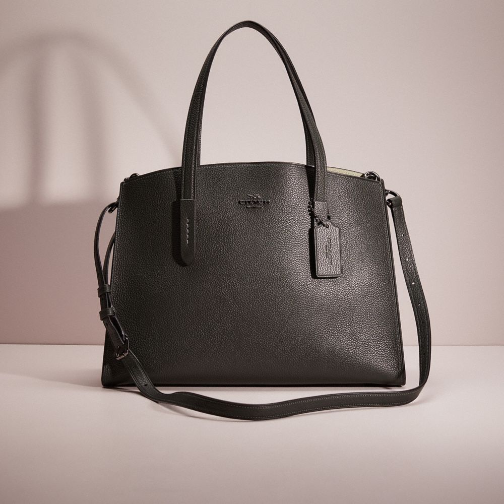 COACH®,RESTORED CHARLIE CARRYALL,Polished Pebble Leather,Large,,Front View