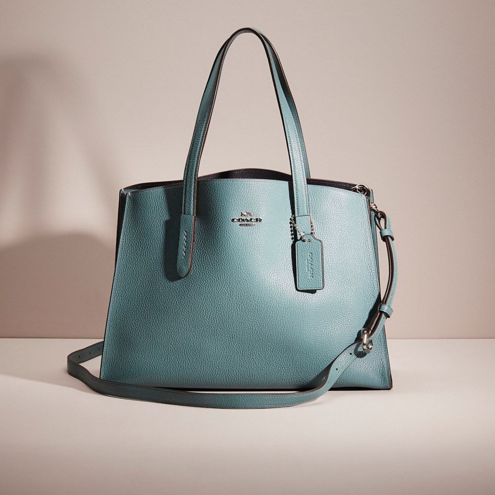 COACH®,RESTORED CHARLIE CARRYALL,Polished Pebble Leather,Large,,Front View