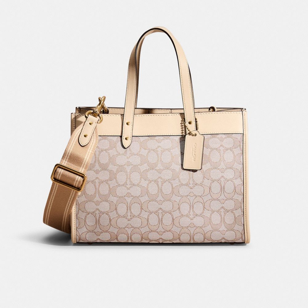COACH®,RESTORED FIELD TOTE 30 IN SIGNATURE JACQUARD,Signature Jacquard,Medium,,Front View