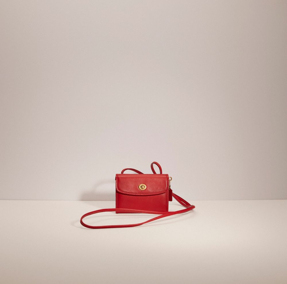 COACH®,Restored Turnlock Flap Wallet,,Front View