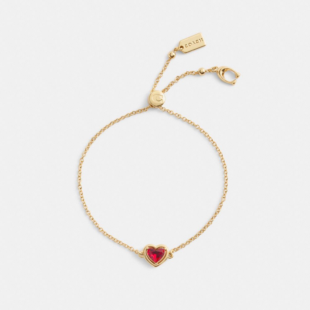 COACH®,Halo Heart Slider Bracelet,,Inside View,Top View