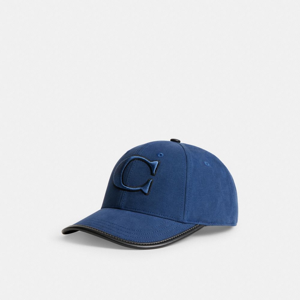 COACH®,Baseball Hat,Cotton,Lining Cotton,Baseball Cap,Piping,Casual,Blue,Front View