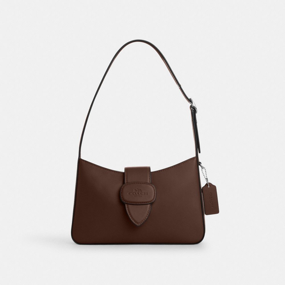 COACH®,Eliza Shoulder Bag With Zipper Closure,Shoulder Bag,Logo,Casual,Brown,Front View
