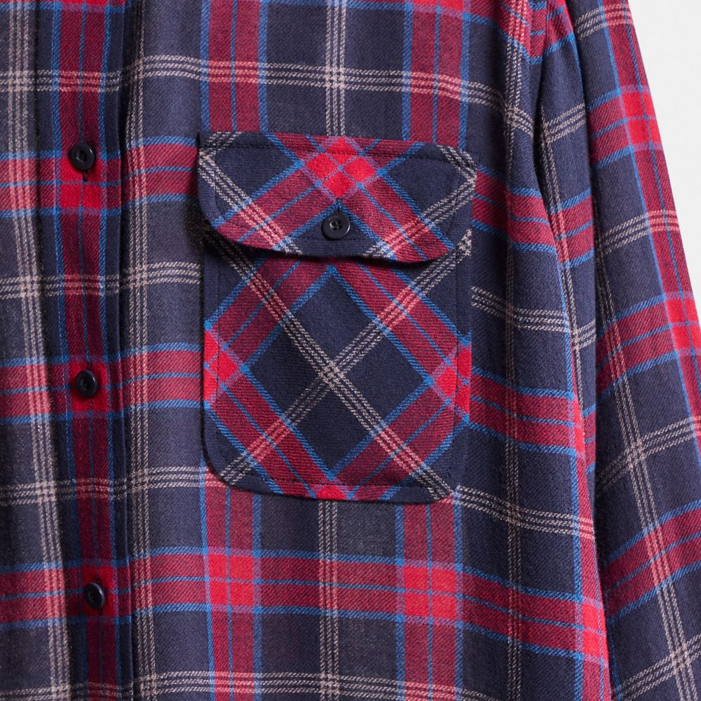 COACH®,Restored Flannel Shirt,Multi Color,Scale View