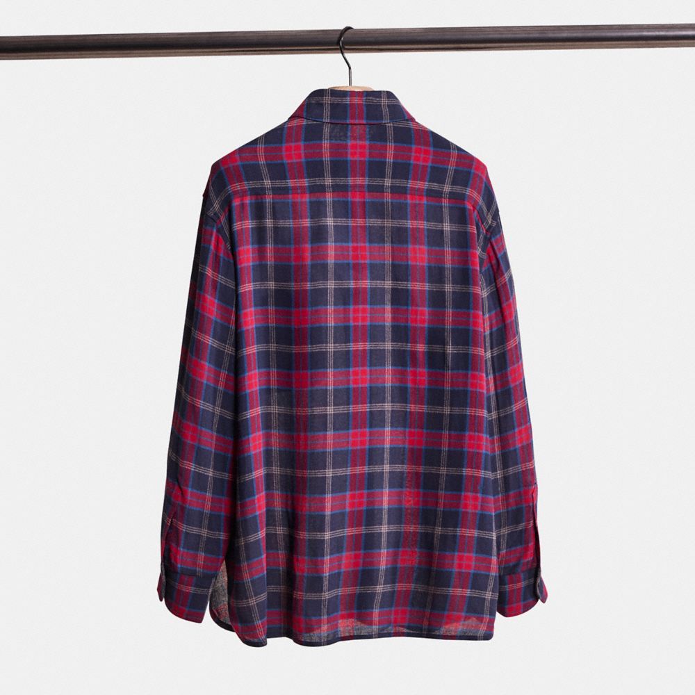 COACH®,Restored Flannel Shirt,Multi Color,Back View