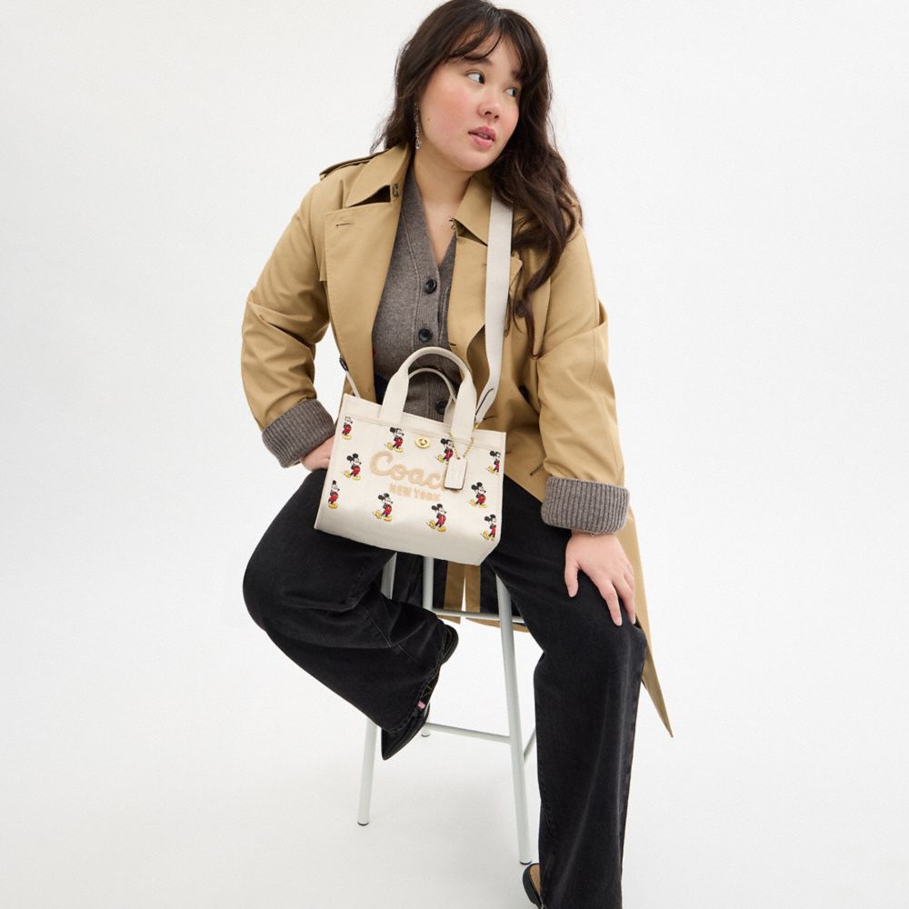 COACH®,Disney X Coach Cargo Tote Bag 26 With Mickey Mouse In Regenerative Cotton Canvas,