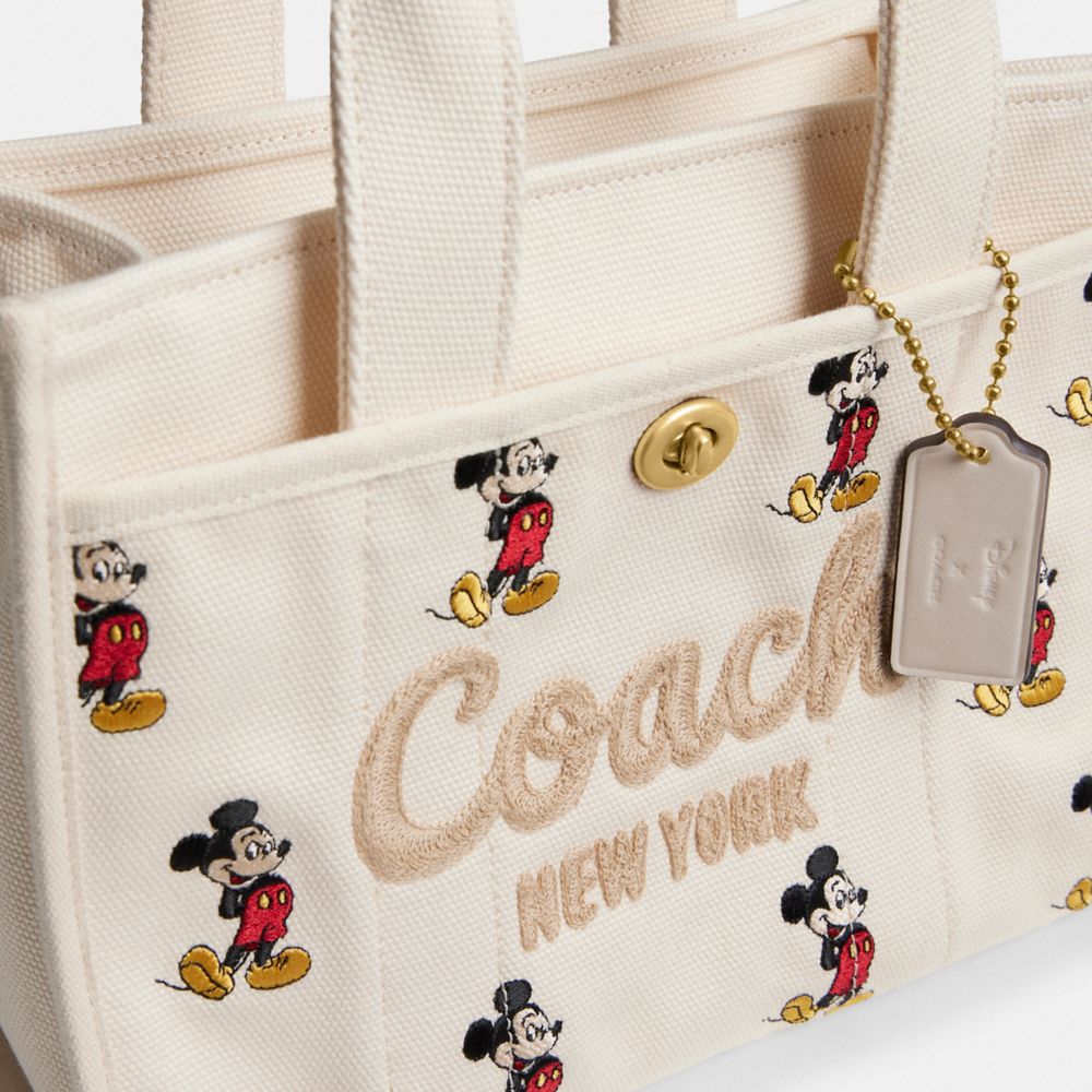 COACH®,Disney X Coach Cargo Tote Bag 26 With Mickey Mouse In Regenerative Cotton Canvas,,Closer View