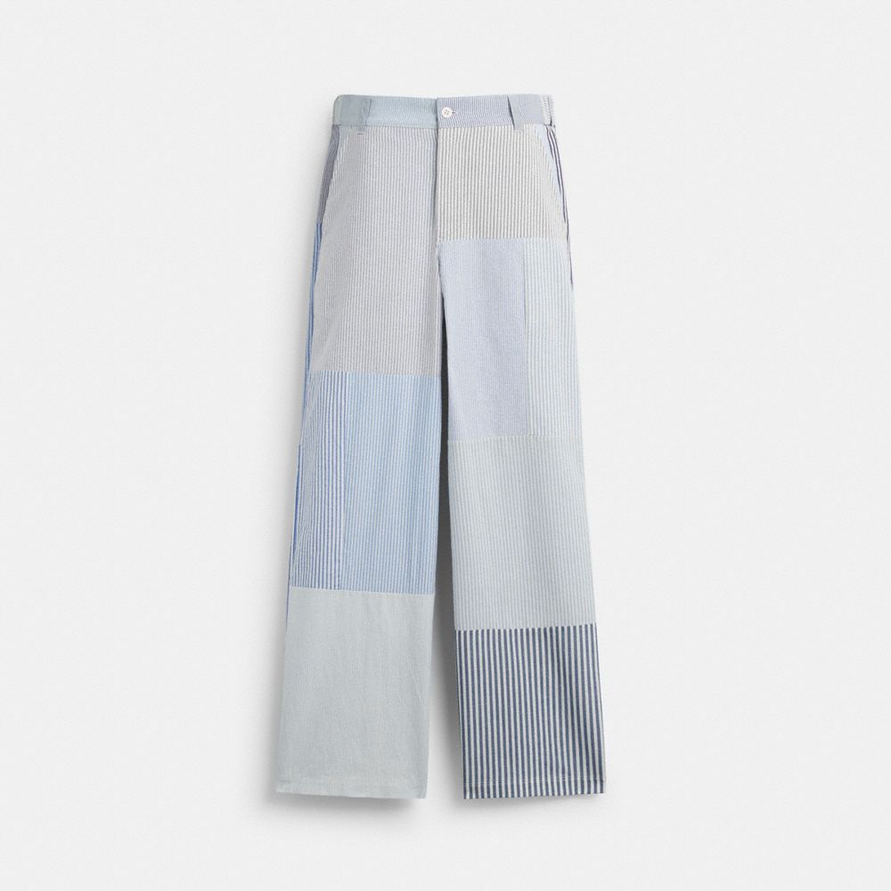 COACH®,Patchwork Striped Pants,,Front View