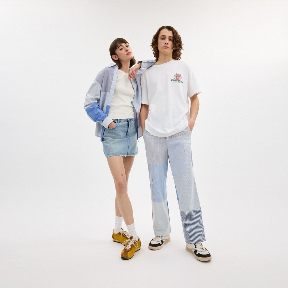 COACH®,Patchwork Striped Pants,,Scale View