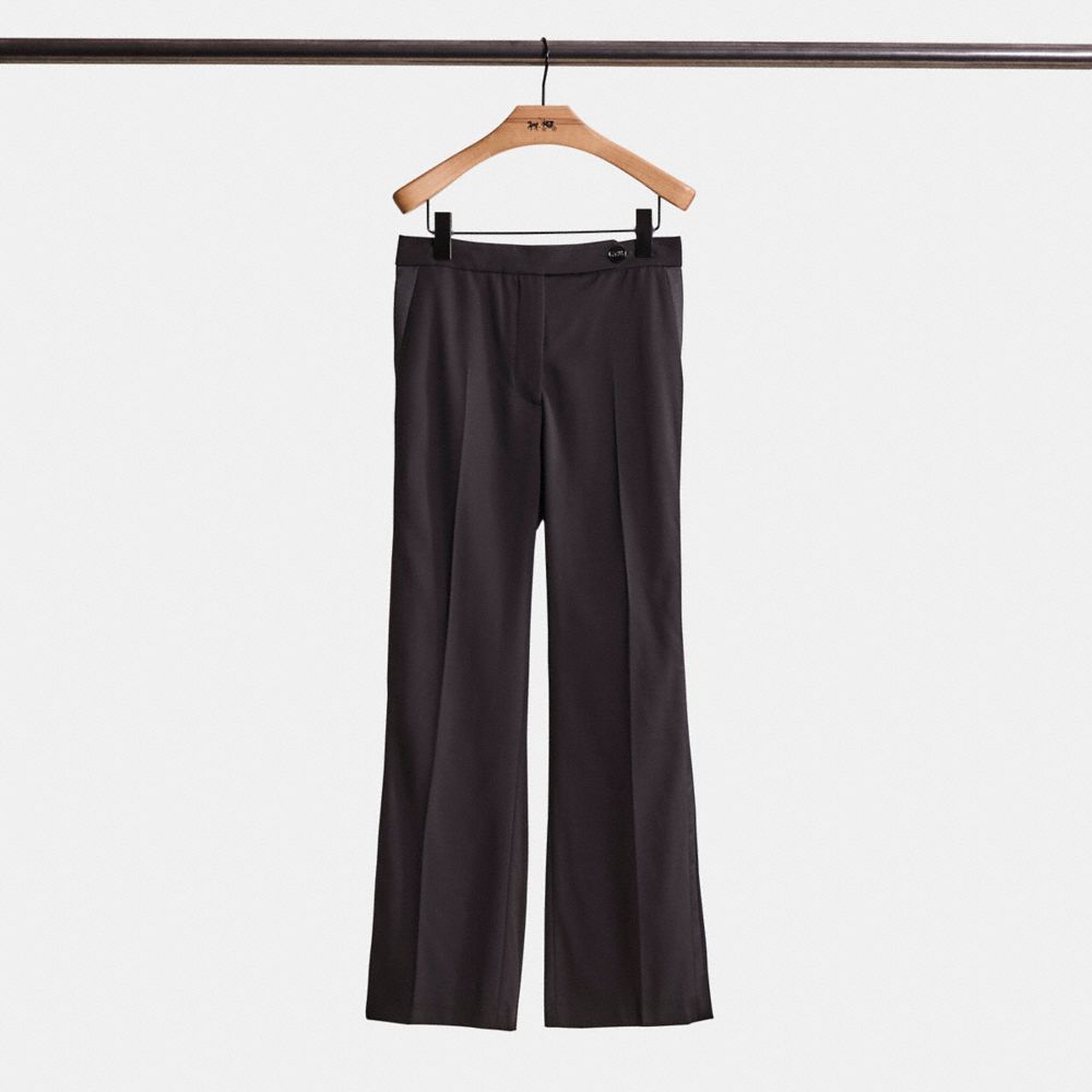 COACH®,Restored Tuxedo Flare Trousers,Black,Front View
