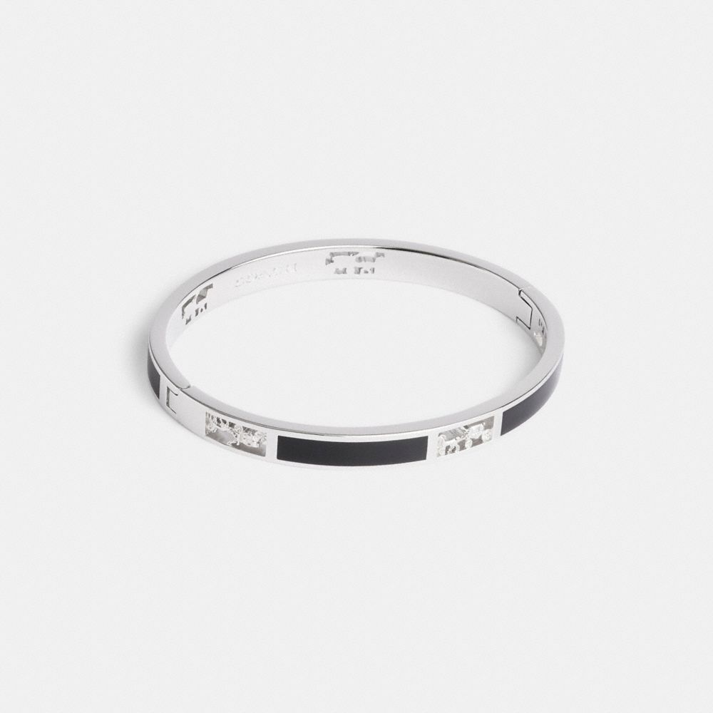 COACH®,Horse And Carriage Cut Out Enamel Bangle,,Front View