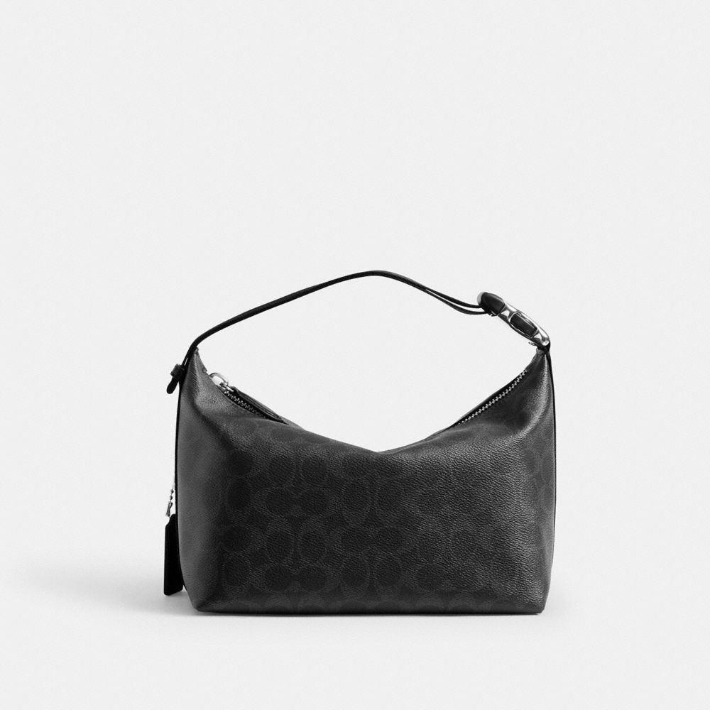 COACH®,Travel Kit With Speedclip In Signature Canvas,Calfskin Leather,Canvas,Toiletry Bag,Casual,,Back View