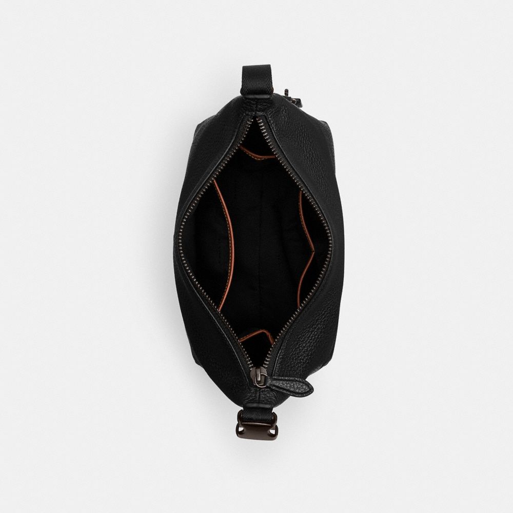 COACH®,Travel Kit With Speedclip,Leather,Toiletry Bag,Casual,Black,Inside View,Top View