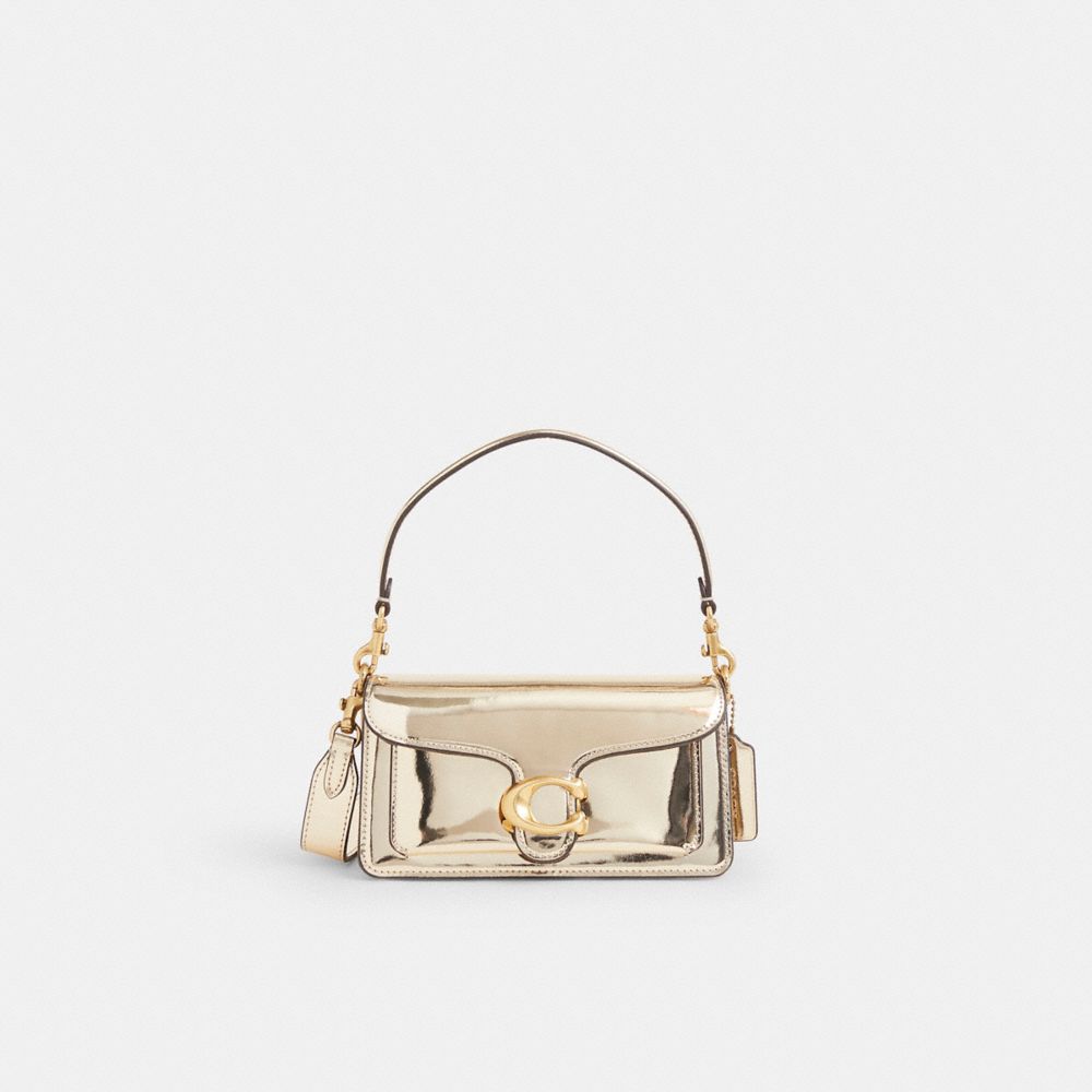 COACH®,Restored Tabby Shoulder Bag 20 In Metallic,Crossbody,Metal,Logo,Silver Metal,Day Party,,Front View