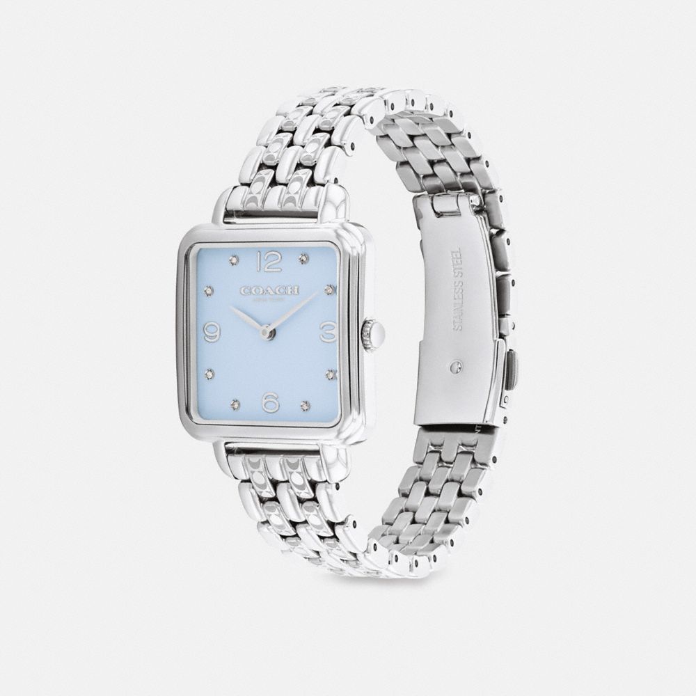 COACH®,Cass Watch, 28 Mm,Analog,Mineral,Crystal,Gem Embellishment,Logo,Water Resistant,Stainless Steel,Casual,,Angle View