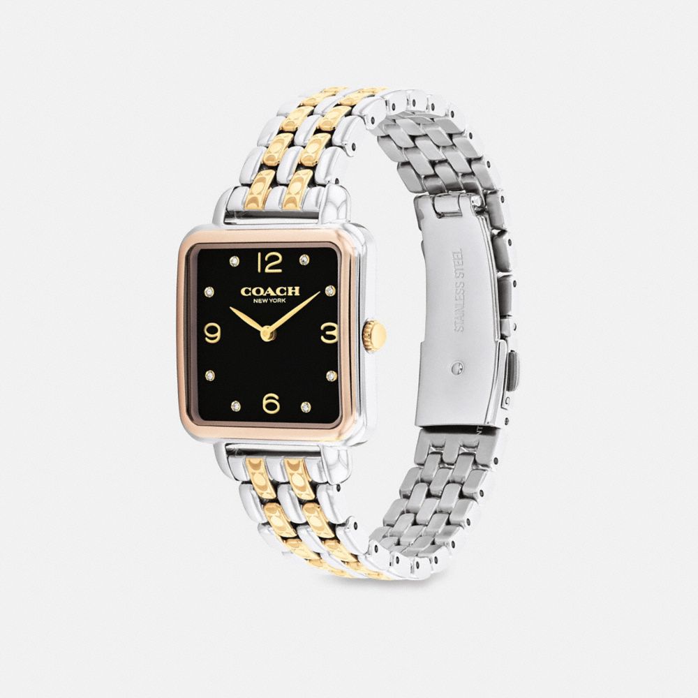 COACH®,Cass Watch, 28 Mm,Analog,Crystal,Gem Embellishment,Logo,Water Resistant,Work,,Angle View