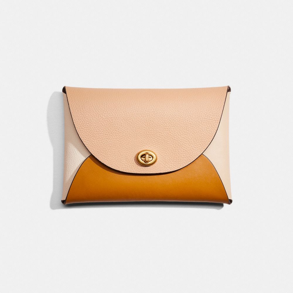 COACH®,REMADE COLORBLOCK LARGE POUCH,Leather,Mini,Pride,,Front View