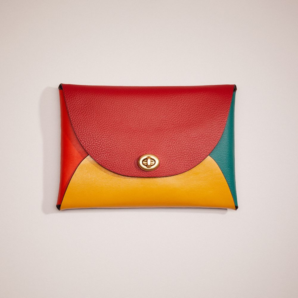 COACH®,REMADE COLORBLOCK LARGE POUCH,Leather,Mini,Pride,,Front View
