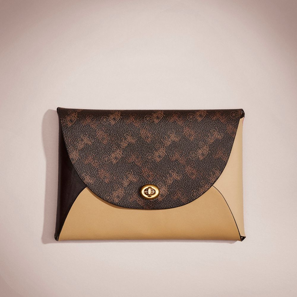 COACH®,REMADE COLORBLOCK LARGE POUCH,Leather,Mini,Pride,,Front View