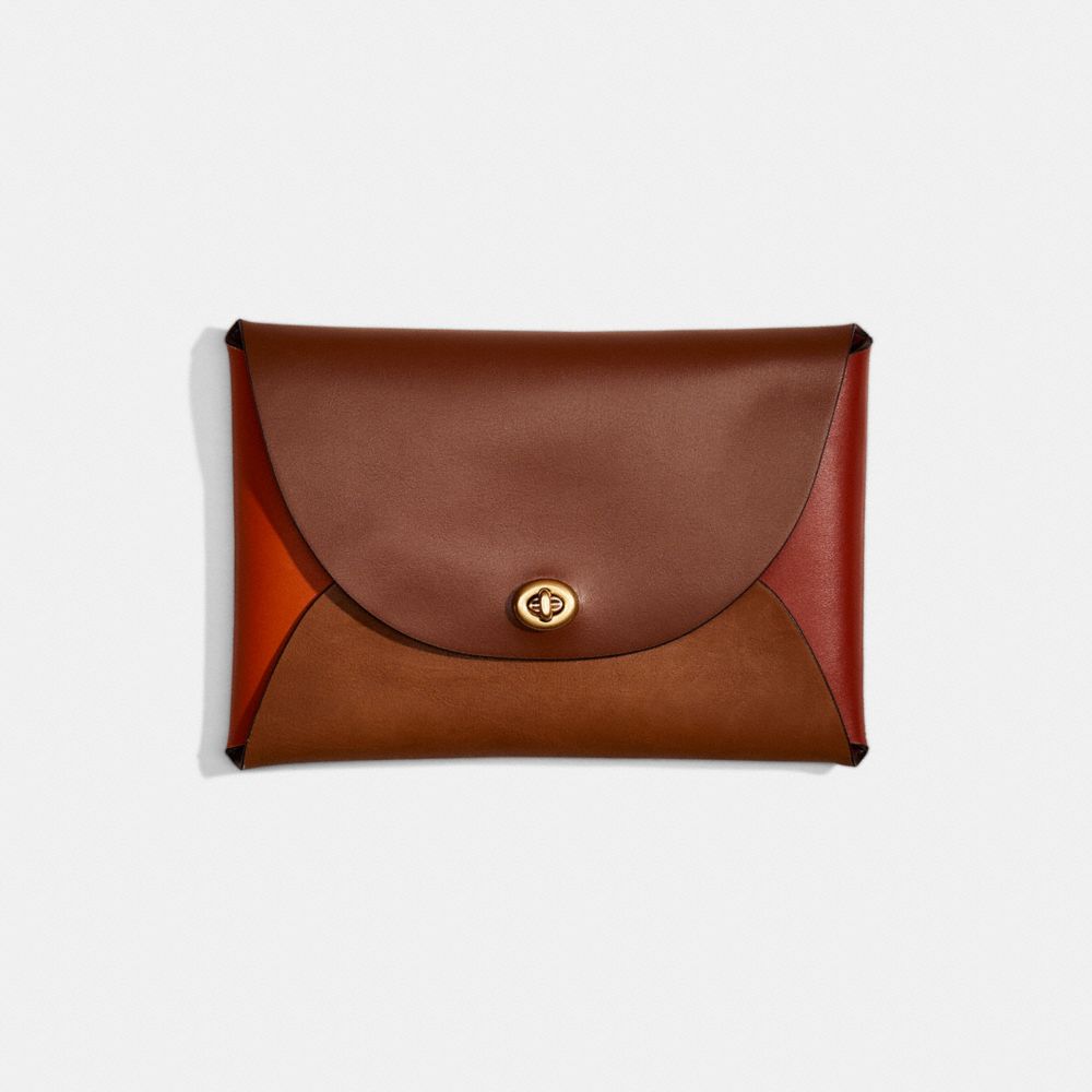 COACH®,REMADE COLORBLOCK LARGE POUCH,Leather,Mini,Pride,,Front View
