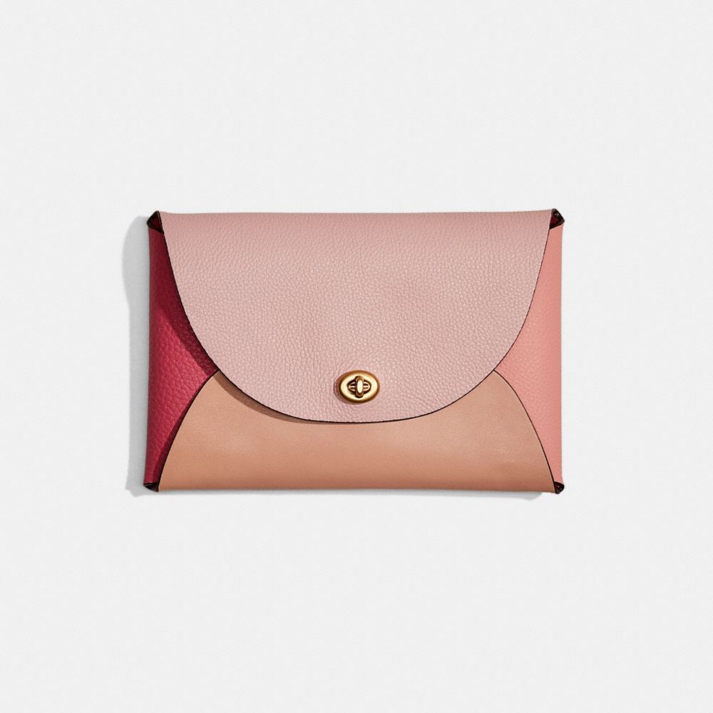COACH®,REMADE COLORBLOCK LARGE POUCH,Leather,Mini,Pride,,Front View