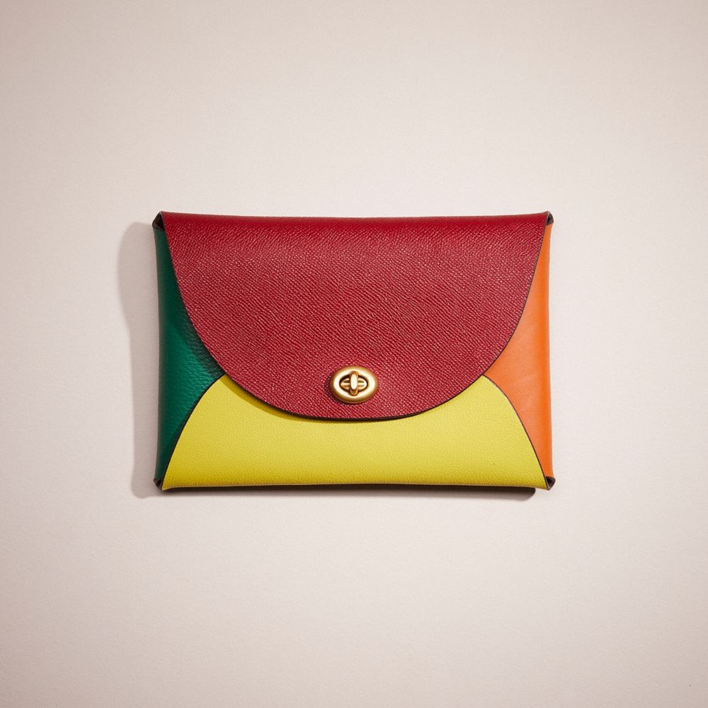 COACH®,REMADE COLORBLOCK LARGE POUCH,Leather,Mini,Pride,,Front View
