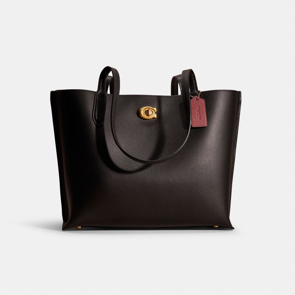COACH®,RESTORED WILLOW TOTE,Polished Pebble Leather,Large,,Front View