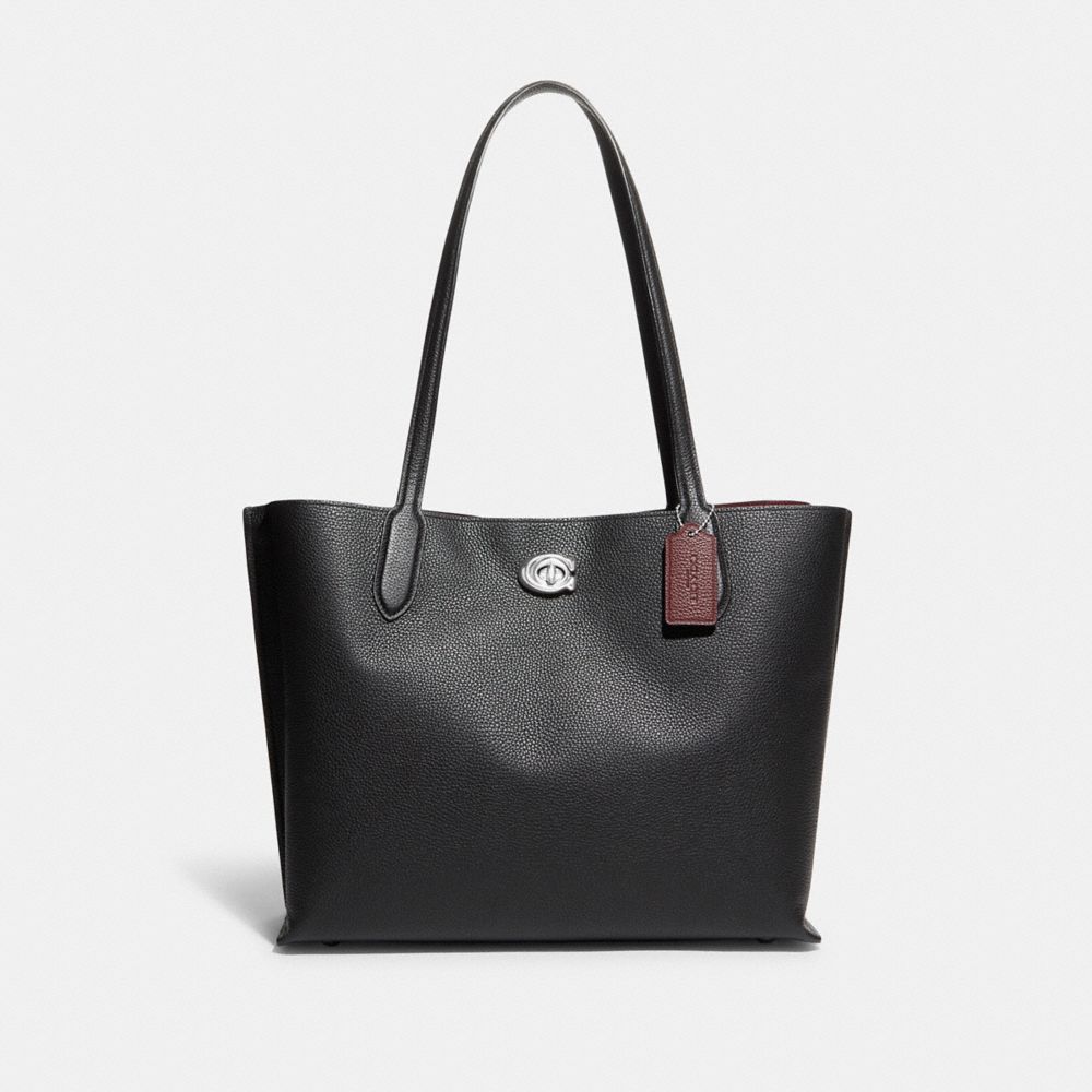COACH®,RESTORED WILLOW TOTE,Polished Pebble Leather,Large,,Front View