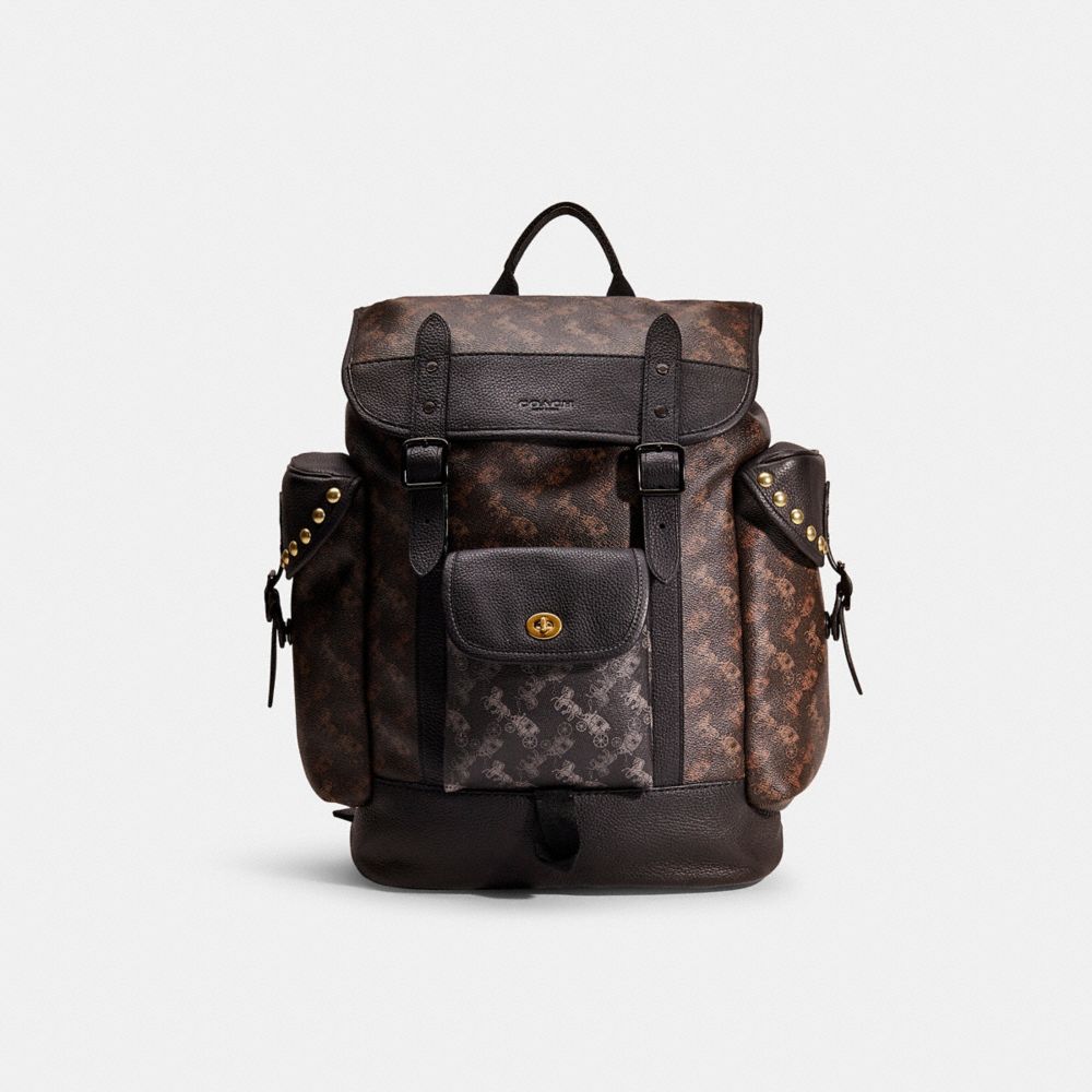 COACH®,Upcrafted Hitch Backpack With Horse And Carriage Print,,Front View