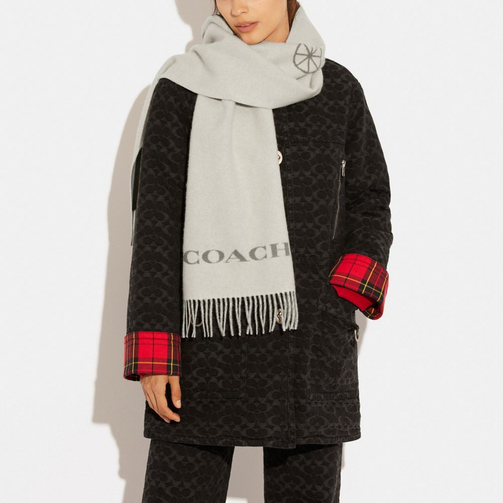 COACH®,HORSE AND CARRIAGE CASHMERE MUFFLER,cashmere,,Detail View