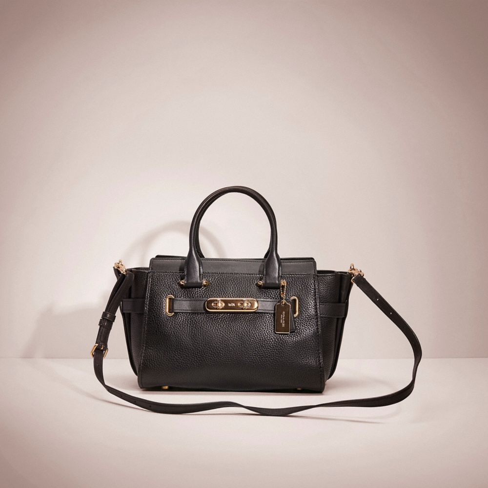 COACH®,RESTORED COACH SWAGGER 27,Pebble Leather,Large,,Front View