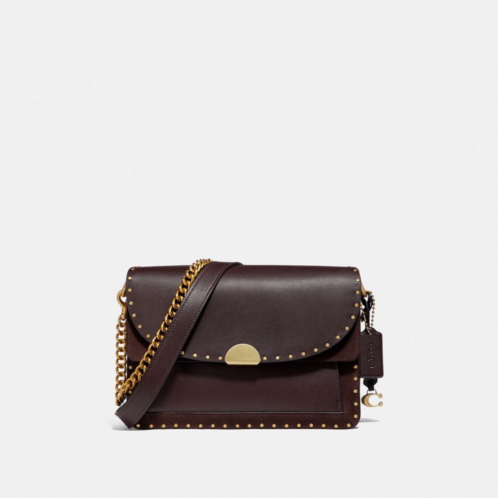 COACH®,Restored Dreamer Shoulder Bag With Rivets,,Front View