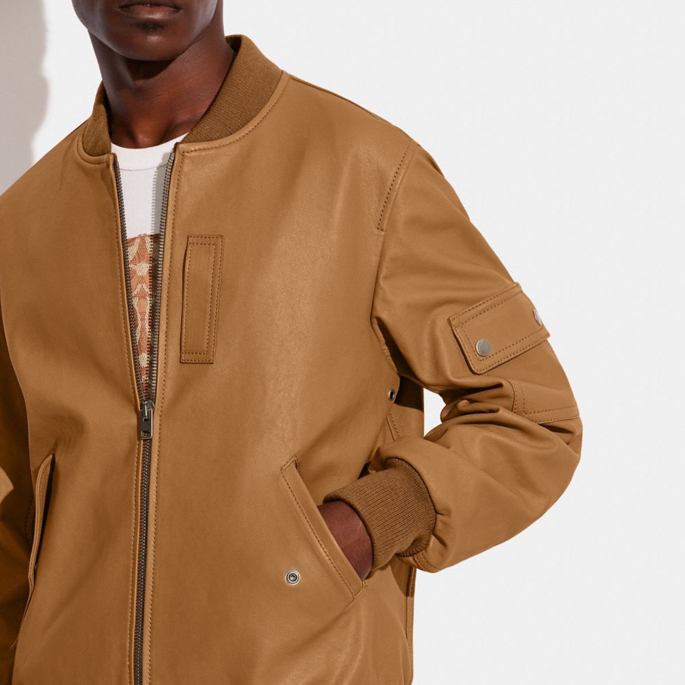Coach Leather Ma 1 Jacket