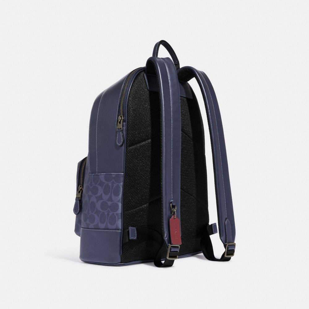 Coach West Backpack In Signature Canvas With Varsity Motif