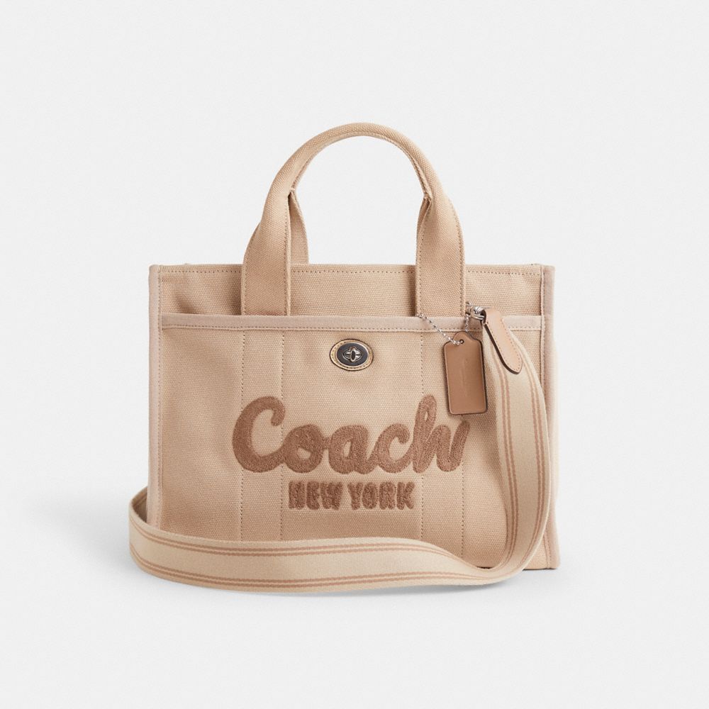 COACH®,Restored Cargo Tote Bag,Cotton,Canvas,Tote,Stripe,Casual,Beige,Front View