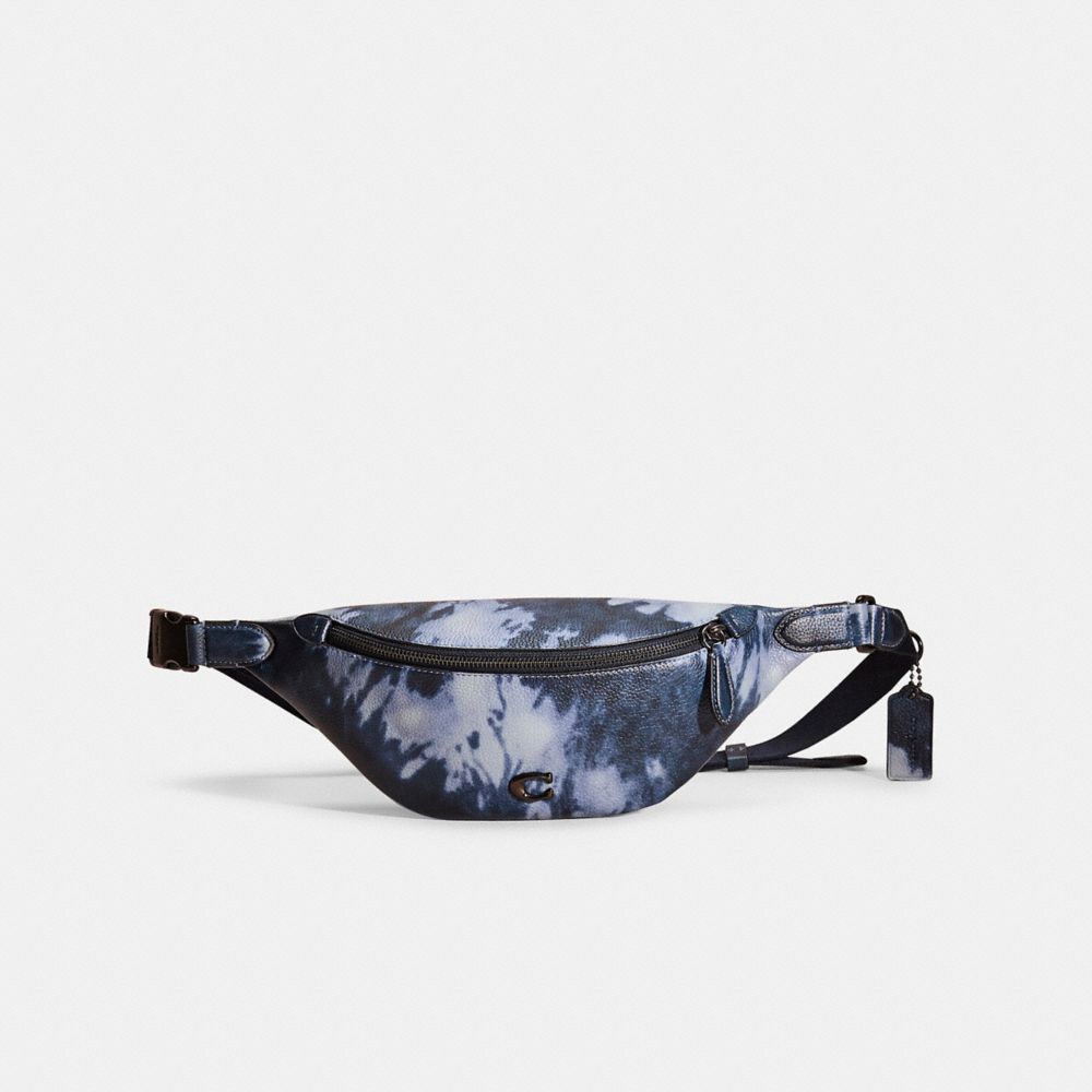 COACH®,Restored Charter Belt Bag 7 With Tie Dye Print,Belt Bag,Plastic,Metal,Logo,Adjustable,Casual,Multi Color,Front View
