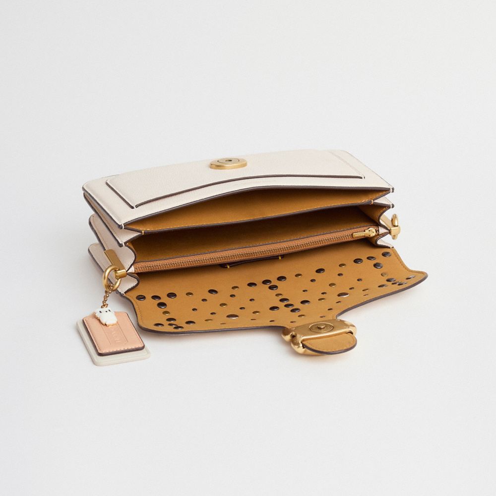 COACH®,Upcrafted Tabby Shoulder Bag 26,Leather,Shoulder Bag,Logo,Studded,Set,Compact,Mixed Metal,Day Party,Casual,Cream,Inside View,Top View