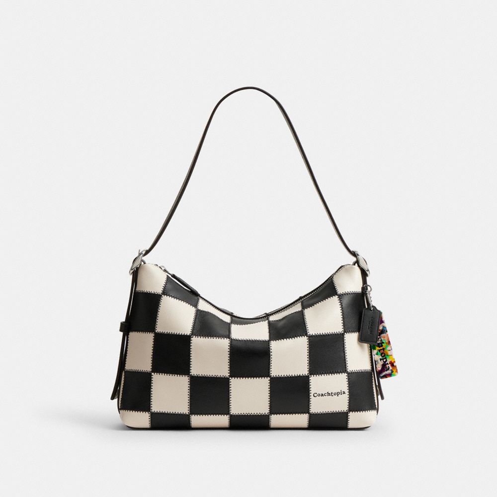 COACH®,Alter/Ego Shoulder Bag In Checkerboard Upcrafted Leather,,Front View
