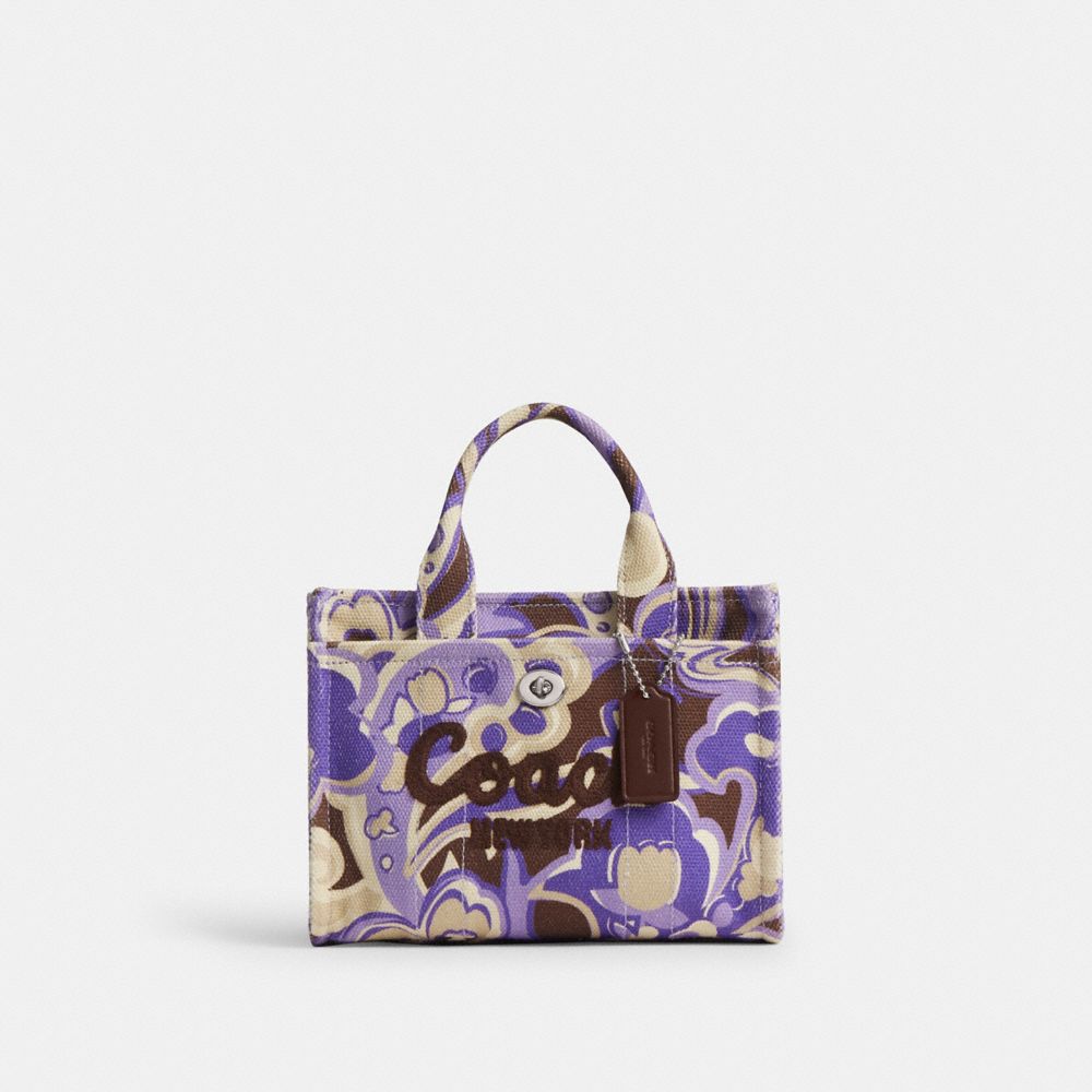COACH®,Cargo Tote Bag 20 With Paisley Print,Cotton,Tote,Embroidered,Casual,Multi Color,Front View