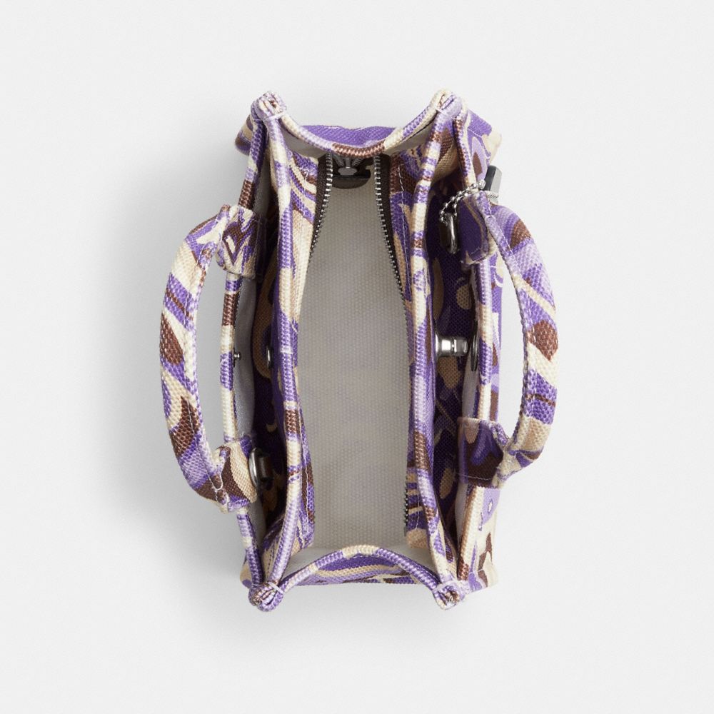 COACH®,Cargo Tote Bag 20 With Paisley Print,Cotton,Tote,Embroidered,Casual,Multi Color,Inside View,Top View