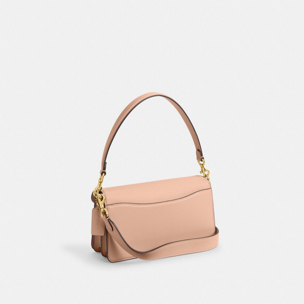 COACH®,Tabby Shoulder Bag 26,Leather,Shoulder Bag,Metal,Logo,Brass,Day Party,Beige,Angle View